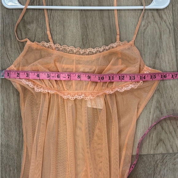 Free People Intimately Peach Madeline Mesh Maxi Slip Sheer Dress - Picture 6 of 6